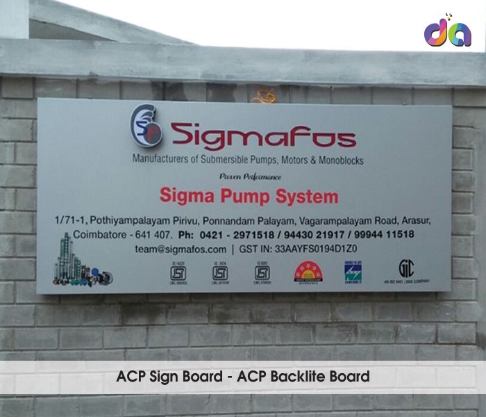 ACP Sign Board | dharshan adss | led cup letters | metal letters | name plates | sign board manufacturer in Chennai