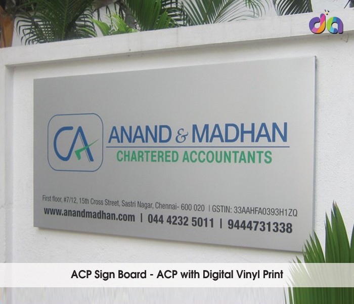 ACP Sign Board | dharshan adss | led cup letters | metal letters | name plates | sign board manufacturer in Chennai