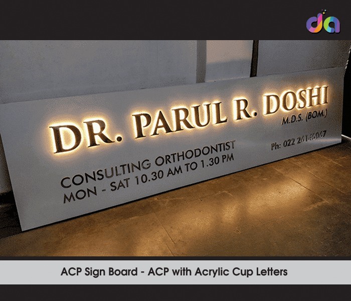 ACP Sign Board | dharshan adss | led cup letters | metal letters | name plates | sign board manufacturer in Chennai