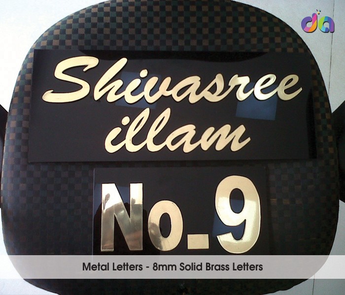 BRASS ETCHING PLATE | ACP Sign Board | dharshan adss | led cup letters | metal letters | name plates | sign board manufacturer in Chennai