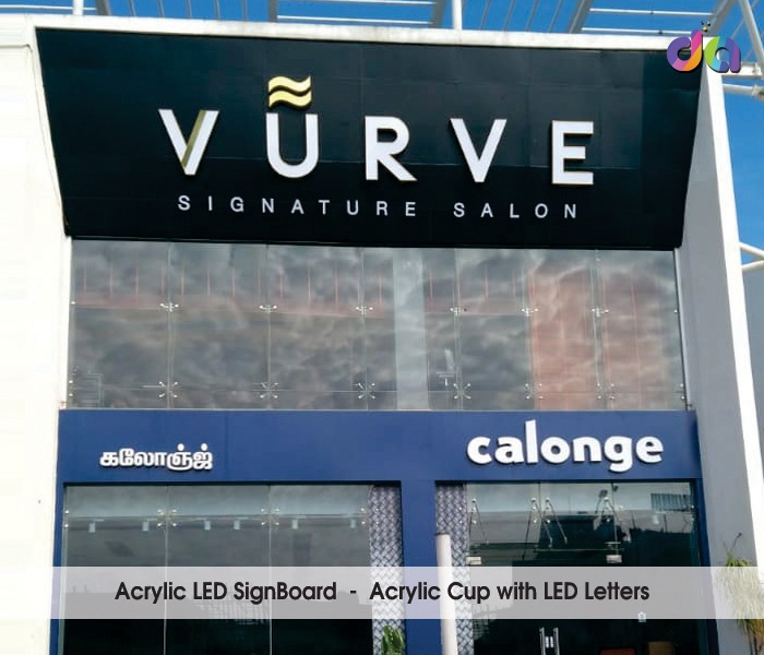 Acrylic Letters | Acrylic Display Boards | ACP Sign Board | dharshan adss | led cup letters | metal letters | name plates | sign board manufacturer in Chennai