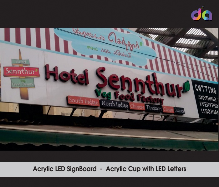 Acrylic Letters | Acrylic Display Boards | ACP Sign Board | dharshan adss | led cup letters | metal letters | name plates | sign board manufacturer in Chennai