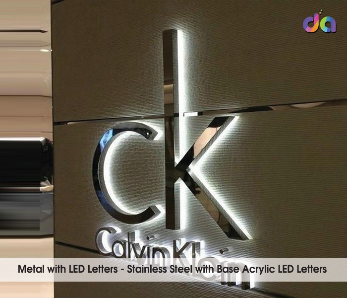 Metal Letter with LED | dharshan adss | led cup letters | metal letters | name plates | sign board manufacturer in Chennai