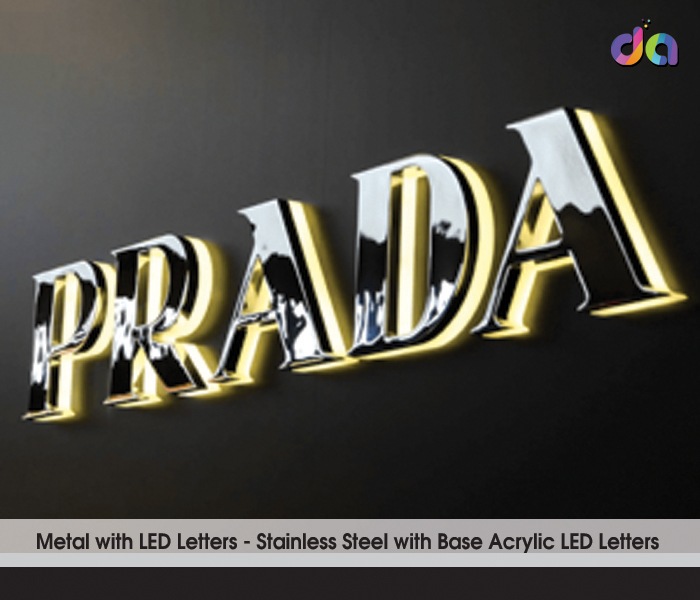 Metal Letter with LED | dharshan adss | led cup letters | metal letters | name plates | sign board manufacturer in Chennai