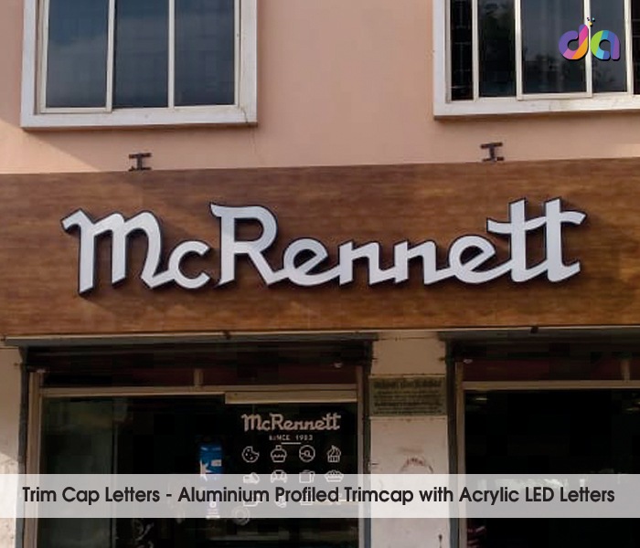 Trim Cap LED | dharshan adss | led cup letters | metal letters | name plates | sign board manufacturer in Chennai