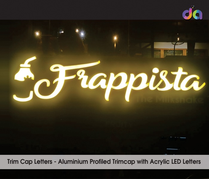 Trim Cap LED | dharshan adss | led cup letters | metal letters | name plates | sign board manufacturer in Chennai