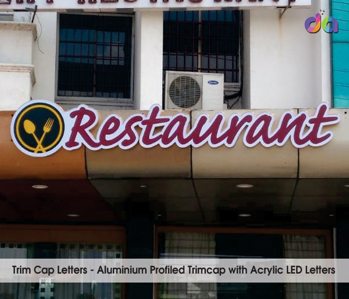 Trim Cap LED | dharshan adss | led cup letters | metal letters | name plates | sign board manufacturer in Chennai