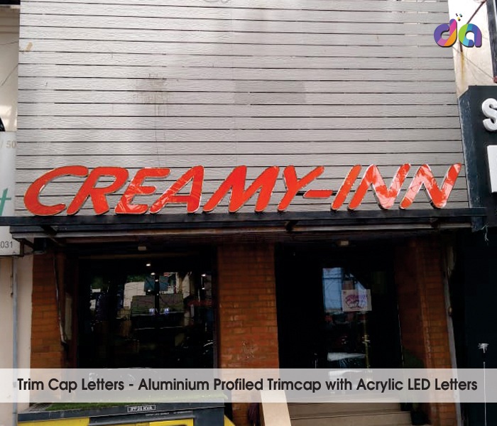 Trim Cap LED | dharshan adss | led cup letters | metal letters | name plates | sign board manufacturer in Chennai