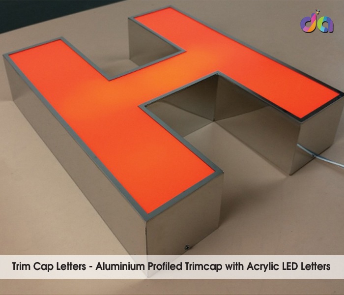 Trim Cap LED | dharshan adss | led cup letters | metal letters | name plates | sign board manufacturer in Chennai