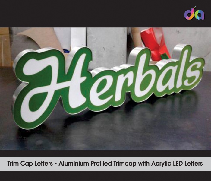 Trim Cap LED | dharshan adss | led cup letters | metal letters | name plates | sign board manufacturer in Chennai