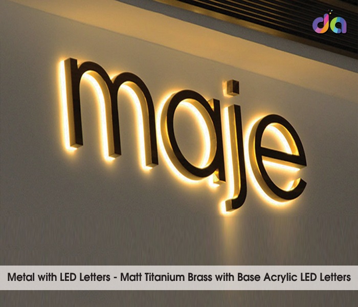 Metal Letter with LED | dharshan adss | led cup letters | metal letters | name plates | sign board manufacturer in Chennai