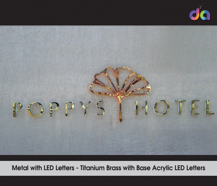 Metal Letter with LED | dharshan adss | led cup letters | metal letters | name plates | sign board manufacturer in Chennai