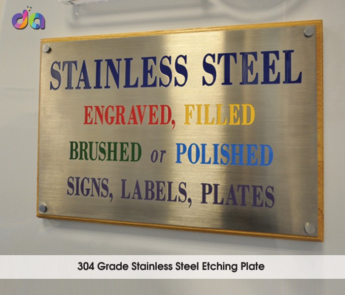 Stainless Steel Etching Name Plate | dharshan adss | led cup letters | metal letters | name plates | sign board manufacturer in Chennai